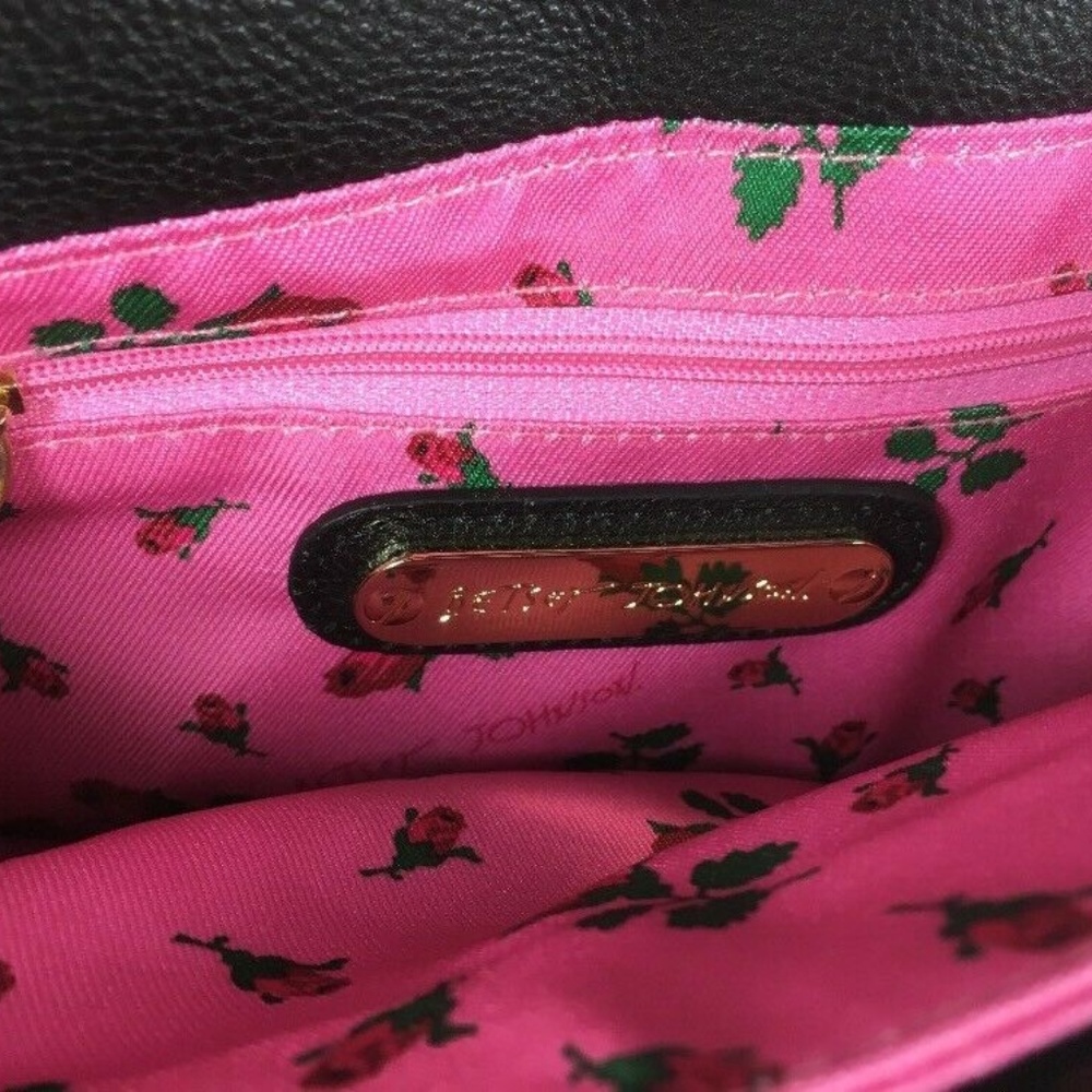Betsey Johnson Slim Black Faux Leather Crossbody - Picture 4 of 8